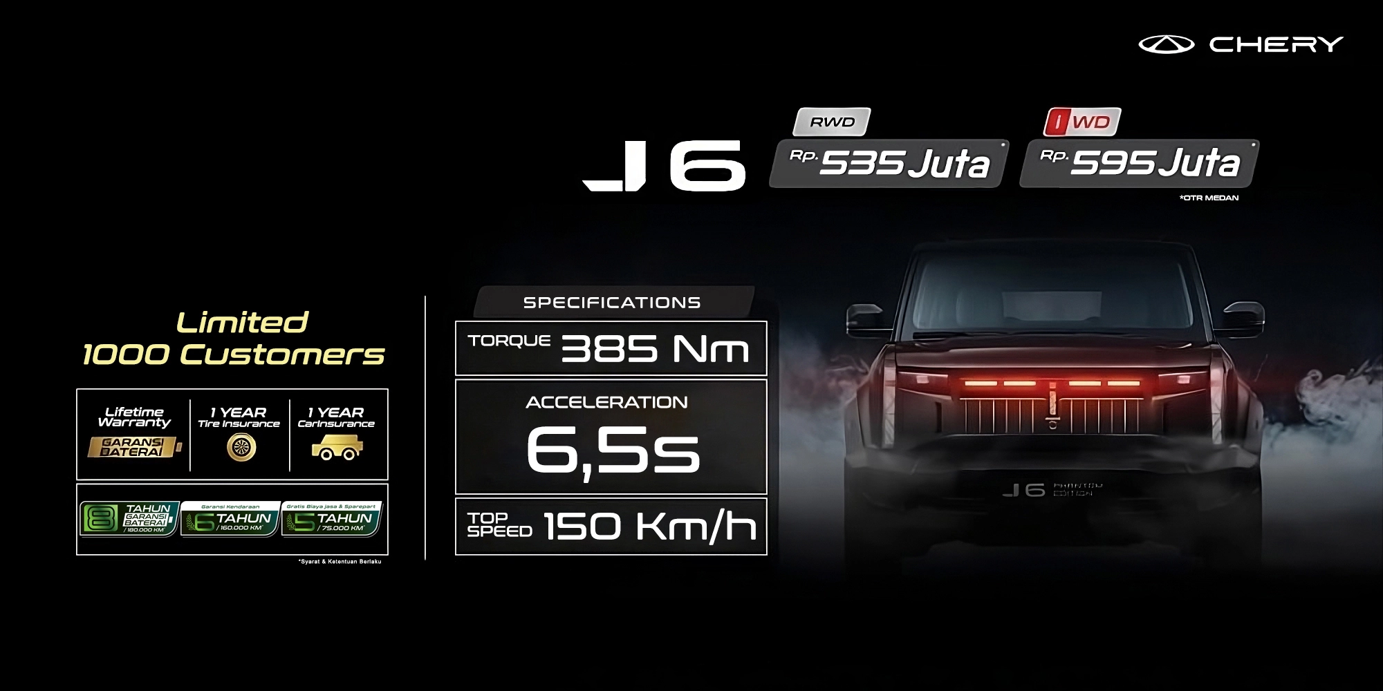 Pricelist Chery J6 Periode 2025